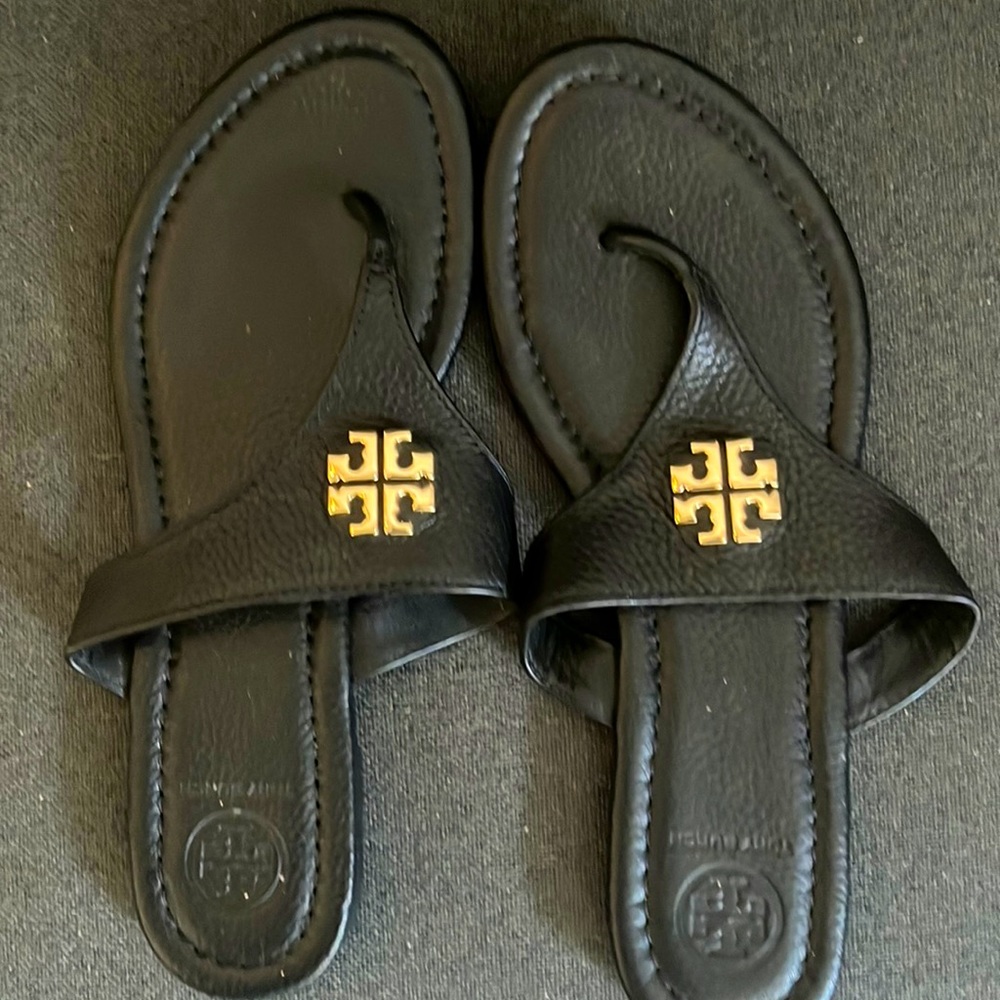 tory burch leather sandals worn twice